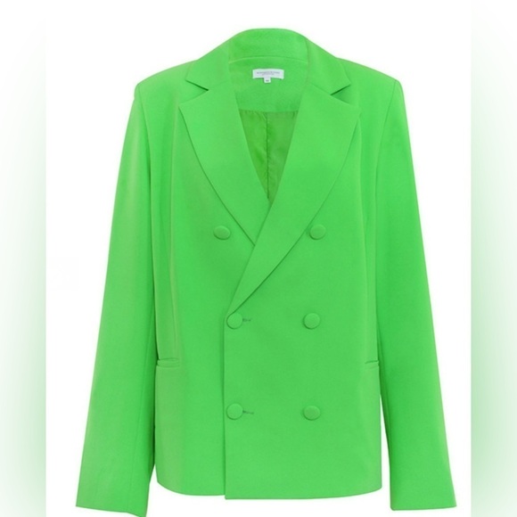 Mistress Rocks ‘Business as usual’ oversized blazer jacket in Neon Green. Size S - Picture 3 of 6
